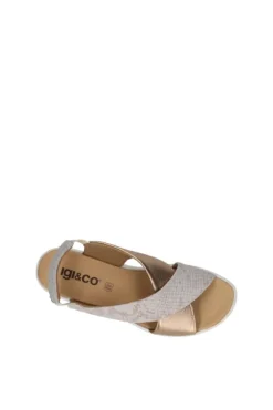 Igi e co Sandalo zeppa 76657 Platino