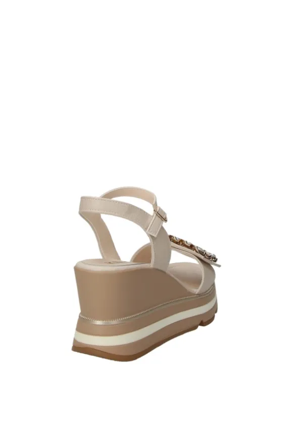 Keys Sandalo zeppa K9650 Beige