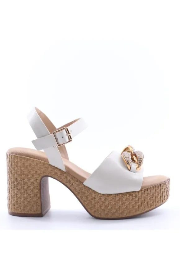 Kiss e shock Sandalo tacco 72218 Avorio