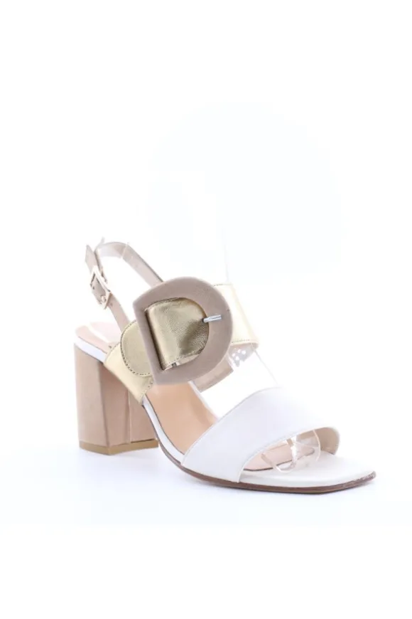 Kiss e shock Sandalo tacco 39643 Bianco