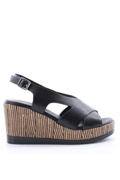 Kiss e shock Sandalo zeppa 51267 Nero