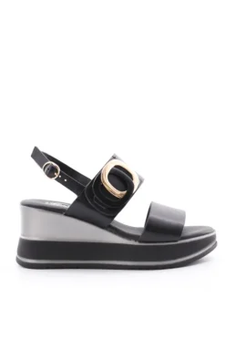 Kiss e shock Sandalo zeppa 21214 Nero