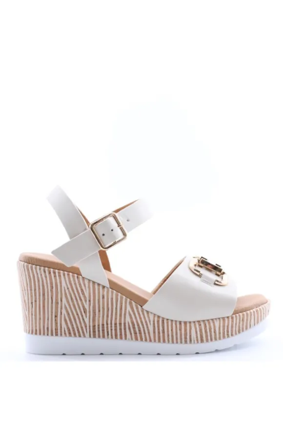 Kiss e shock Sandalo zeppa 51232 Avorio