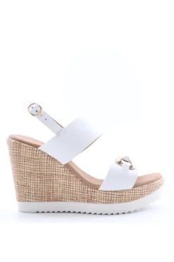 Kiss e shock Sandalo zeppa 52223 Bianco