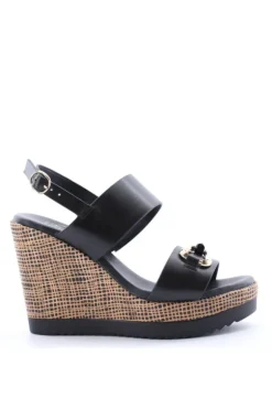Kiss e shock Sandalo zeppa 52223 Nero