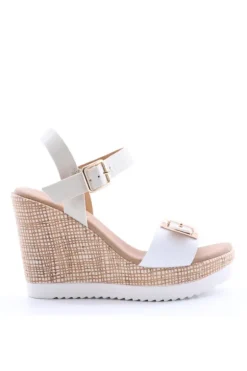 Kiss e shock Sandalo zeppa 52221 Bianco