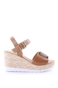 Kiss e shock Sandalo zeppa 51264 Cuoio