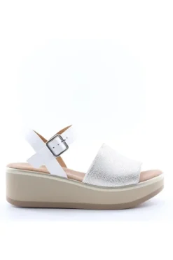 Kiss e shock Sandalo zeppa 82244 Bianco