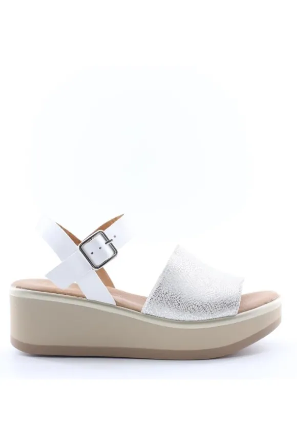 Kiss e shock Sandalo zeppa 82244 Bianco