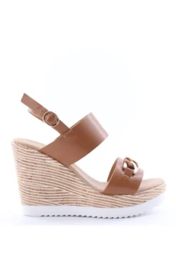 Kiss e shock Sandalo zeppa 52216 Cuoio