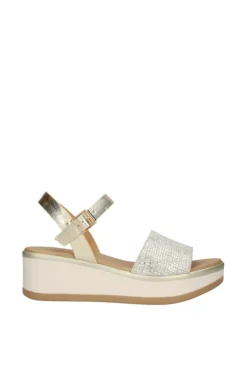 Kiss e shock Sandalo zeppa 83265 Platino