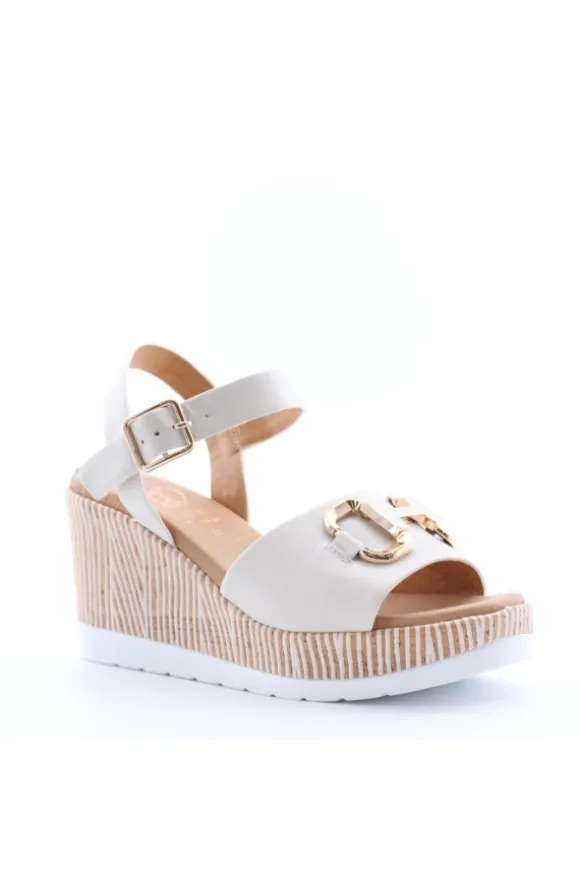 Kiss e shock Sandalo zeppa 51232 Avorio