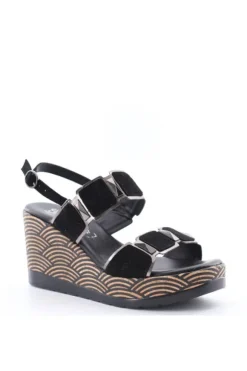 Kiss e shock Sandalo zeppa 51250 Nero