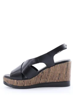 Kiss e shock Sandalo zeppa 51267 Nero