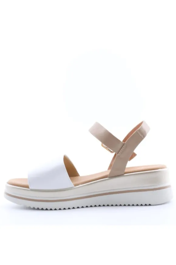 Kiss e shock Sandalo zeppa 81222 Bianco