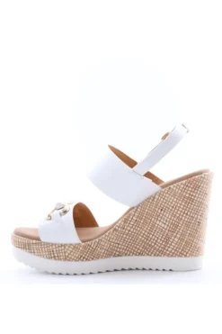 Kiss e shock Sandalo zeppa 52223 Bianco