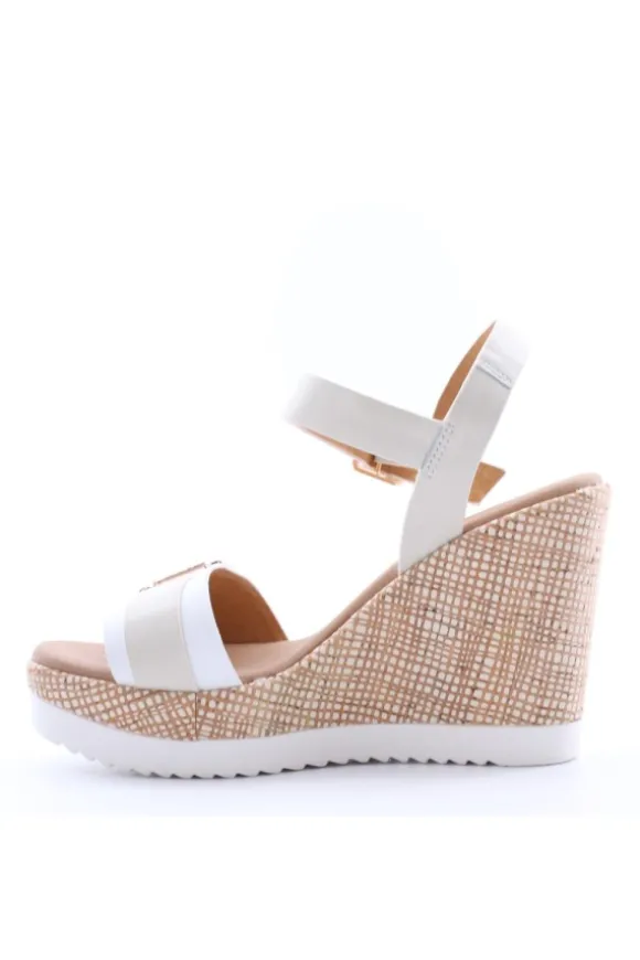 Kiss e shock Sandalo zeppa 52221 Bianco