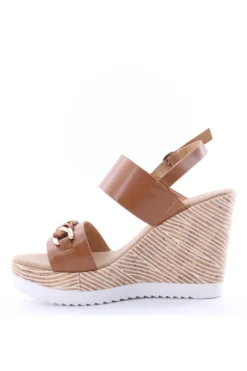 Kiss e shock Sandalo zeppa 52216 Cuoio