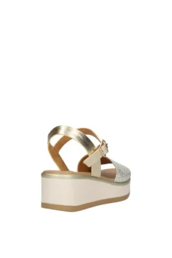 Kiss e shock Sandalo zeppa 83265 Platino