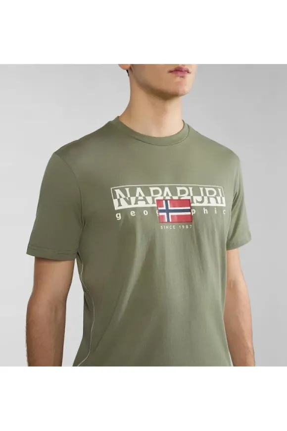 Napapijri T-shirt manica corta A4hto Green lich