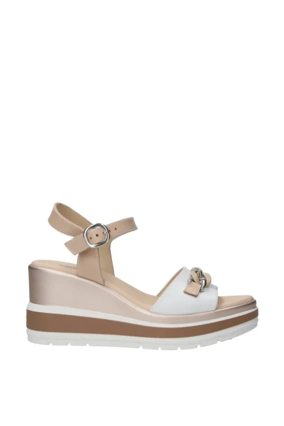 NeroGiardini Sandalo zeppa 10530d Bianco