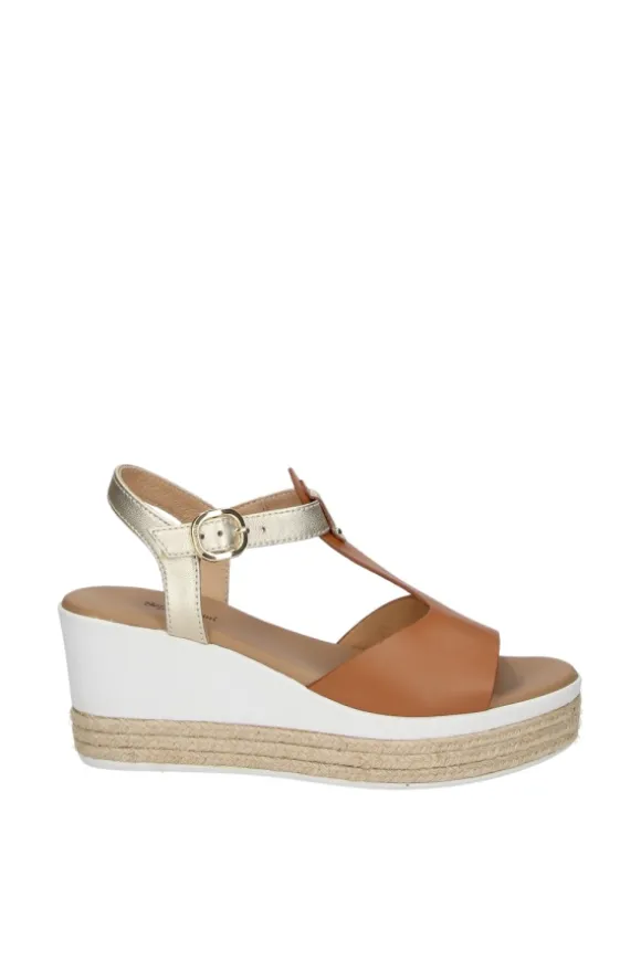 NeroGiardini Sandalo zeppa 07712d Cognac
