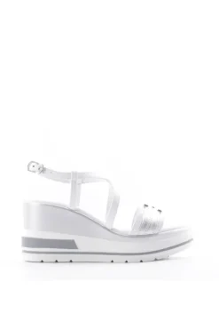 NeroGiardini Sandalo zeppa 07701d Bianco