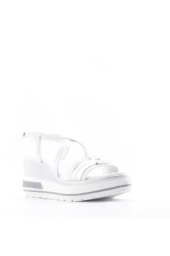 NeroGiardini Sandalo zeppa 07701d Bianco