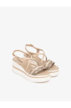 NeroGiardini Sandalo zeppa 13512d Ecru'