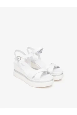 NeroGiardini Sandalo zeppa 13510d Bianco