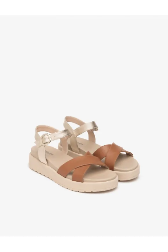 NeroGiardini Sandalo zeppa 13704d Cognac