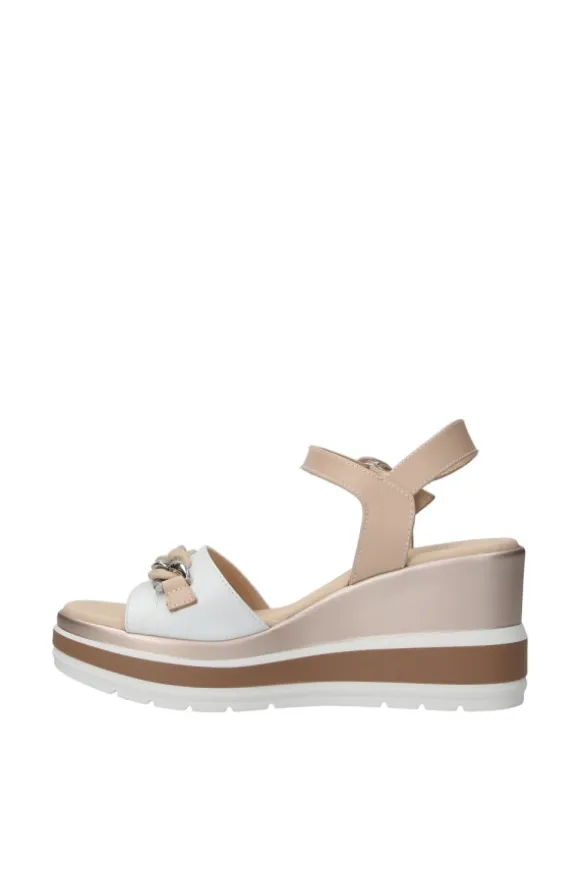 NeroGiardini Sandalo zeppa 10530d Bianco