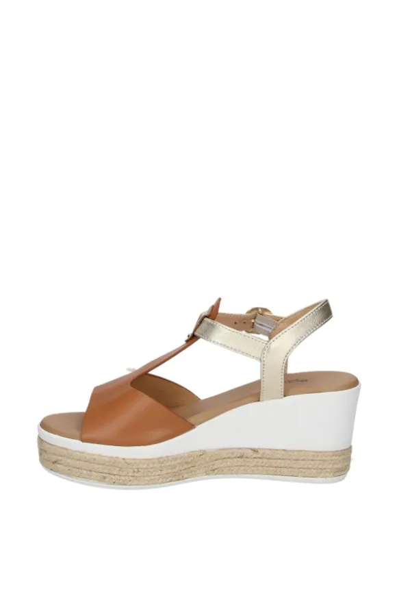 NeroGiardini Sandalo zeppa 07712d Cognac