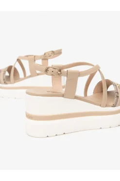 NeroGiardini Sandalo zeppa 13512d Ecru'