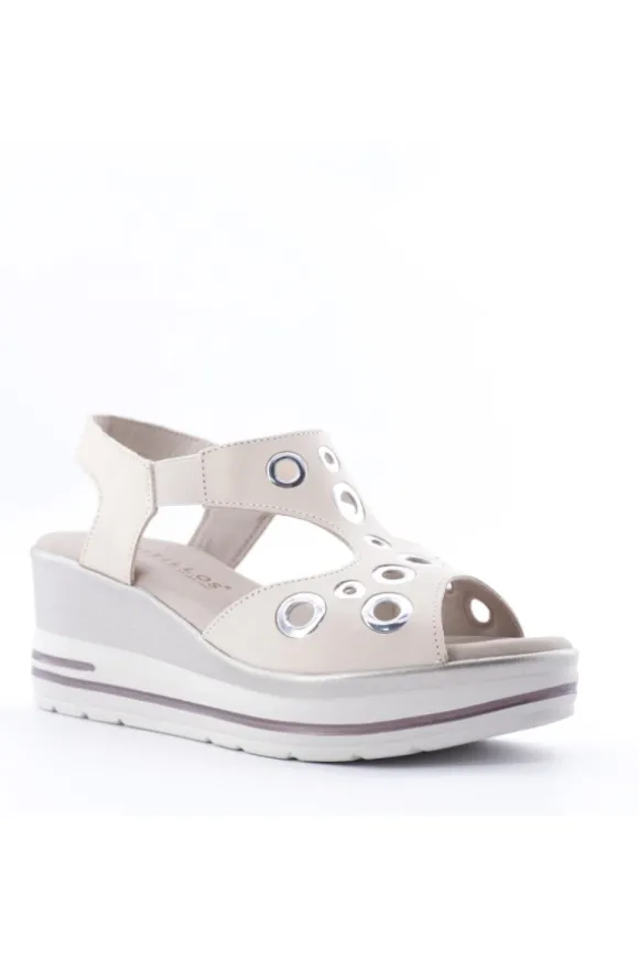 Pitillos Sandalo zeppa 2432 Crema