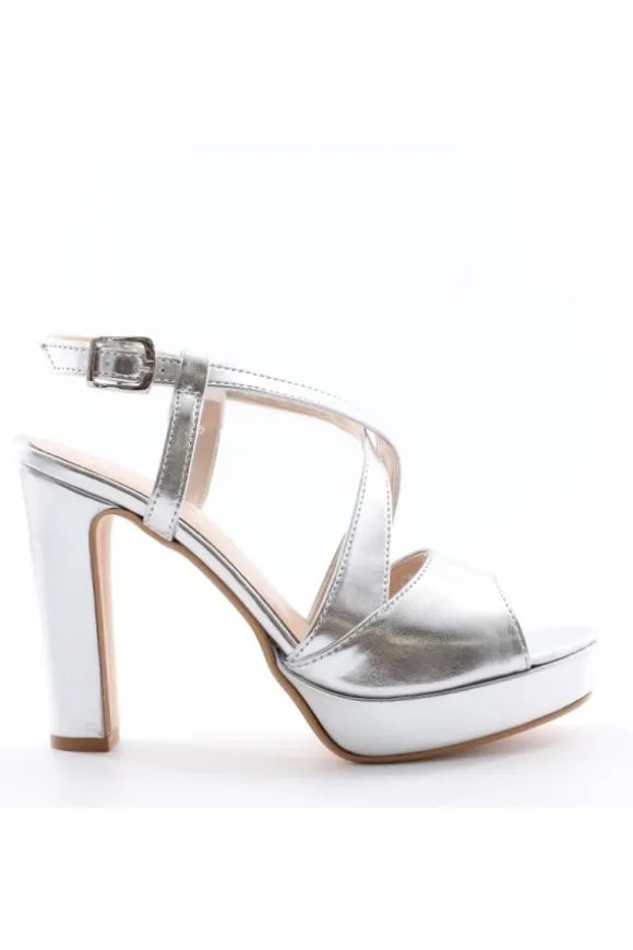 Sophie Blanc Sandalo tacco 95240 Silver