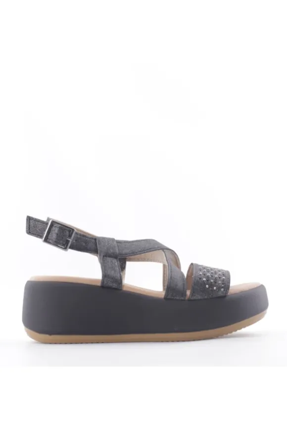 Valleverde Sandalo zeppa 55571 Nero