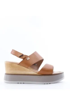 Valleverde Sandalo zeppa 16411 Cuoio