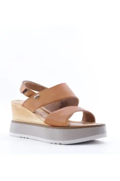 Valleverde Sandalo zeppa 16411 Cuoio