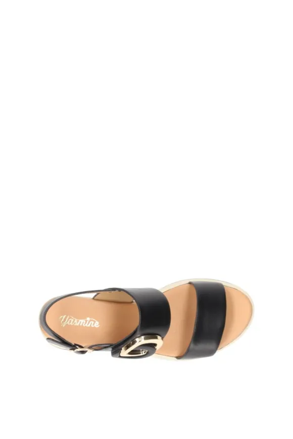 Yasmine Sandalo zeppa 48815 Black