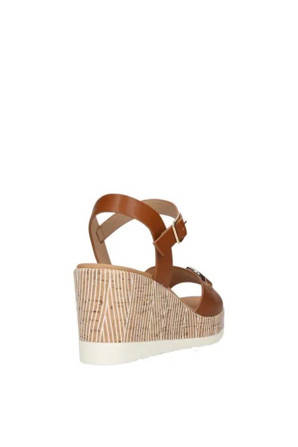 Yasmine Sandalo zeppa 48812 Camel